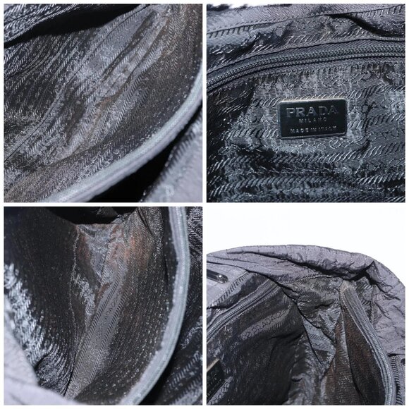 PRADA Hand Bag Nylon Black Silver Auth ka079 - Picture 15 of 16